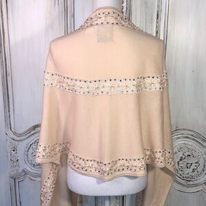 Storybook Knits Peach and Pearls Embellished Shawl